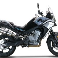 Escape compatível com Cf Moto 800 Mt Sport 2022-2024, Dual Inox, Escape legal, homologado, silenciador com db killer removível e tubo de ligação específico 