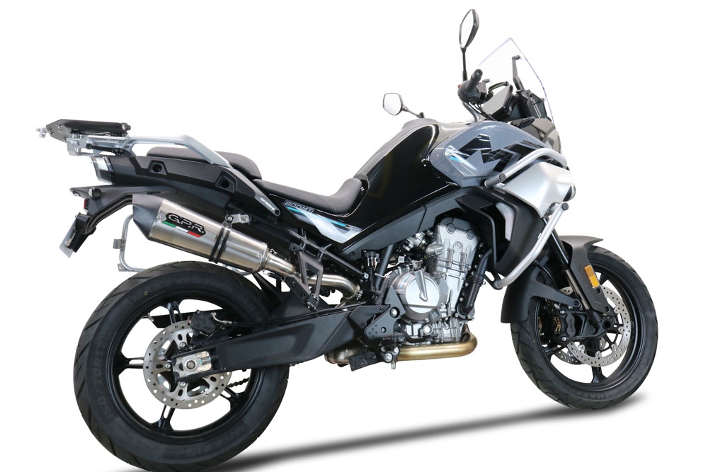 GPR escape compatível com  Cf Moto 800 Mt Touring 2022-2024, New Grand Prix Evo Titanium, Escape legal, homologado, silenciador com db killer removível e tubo de ligação específico 