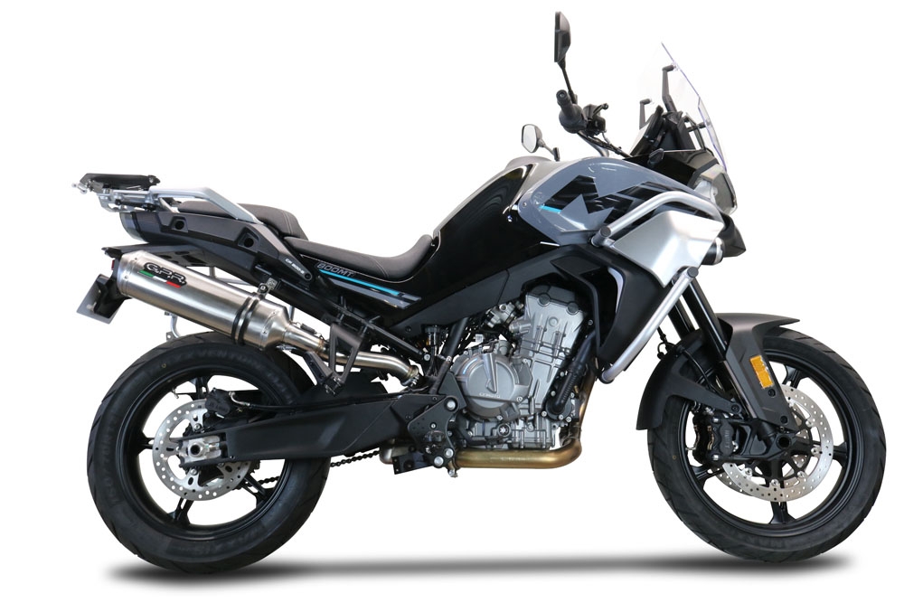 Escape compatível com Cf Moto 800 Mt Touring 2025-2026, Satinox , Escape legal, homologado, silenciador com db killer removível e tubo de ligação específico 