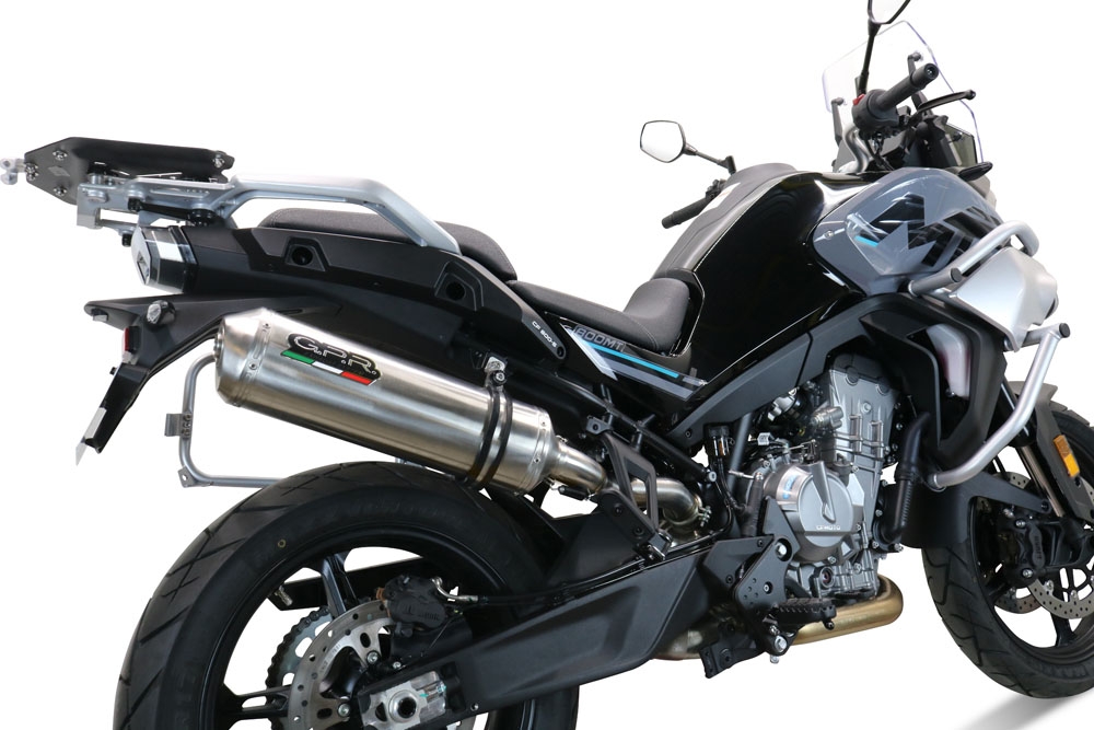 Escape compatível com Cf Moto 800 Mt Touring 2025-2026, Satinox , Escape legal, homologado, silenciador com db killer removível e tubo de ligação específico 
