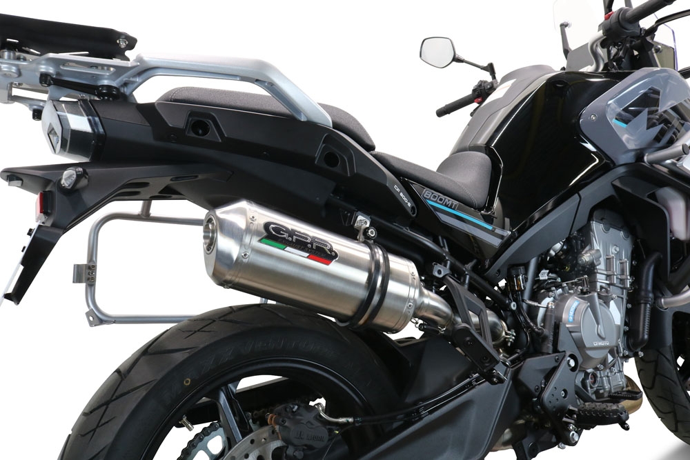 Escape compatível com Cf Moto 800 Mt Touring 2025-2026, Satinox , Escape legal, homologado, silenciador com db killer removível e tubo de ligação específico 