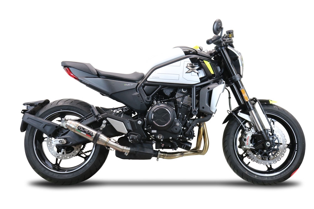 Escape compatível com Cf Moto 700 CL-X Heritage 2022-2024, Deeptone Inox, Escape legal, homologado, silenciador com db killer removível e tubo de ligação específico 