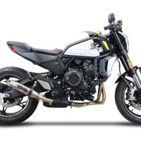 Escape compatível com Cf Moto 700 CL-X Heritage 2022-2024, Deeptone Inox, Escape legal, homologado, silenciador com db killer removível e tubo de ligação específico 