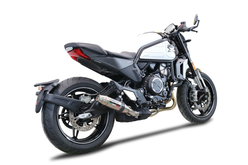 Escape compatível com Cf Moto 700 CL-X Heritage 2022-2024, Deeptone Inox, Escape legal, homologado, silenciador com db killer removível e tubo de ligação específico 