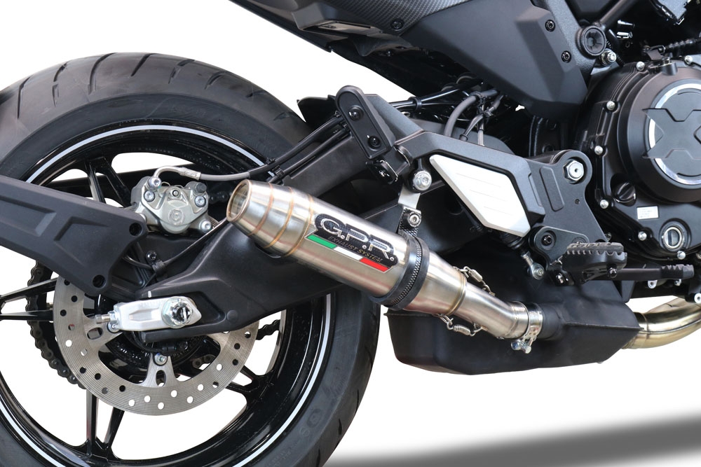 Escape compatível com Cf Moto 700 CL-X Heritage 2022-2024, Deeptone Inox, Escape legal, homologado, silenciador com db killer removível e tubo de ligação específico 