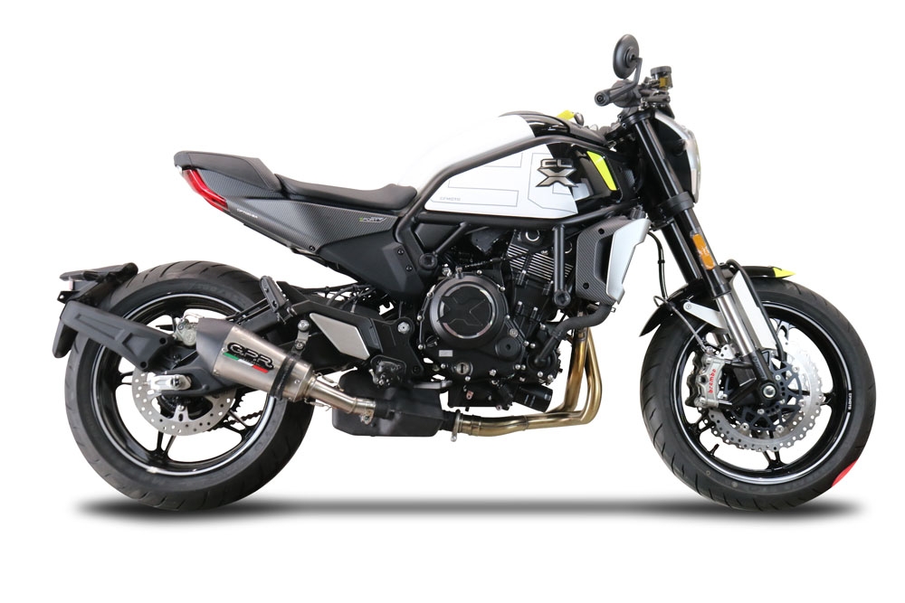 GPR escape compatível com  Cf Moto 700 CL-X Adv 2022-2024, New Grand Prix Evo Titanium, Escape legal, homologado, silenciador com db killer removível e tubo de ligação específico 