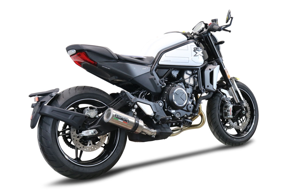 Escape compatível com Cf Moto 700 CL-X Heritage 2025-2026, M3 Titanium Natural, Escape legal, homologado, silenciador com db killer removível e tubo de ligação específico 
