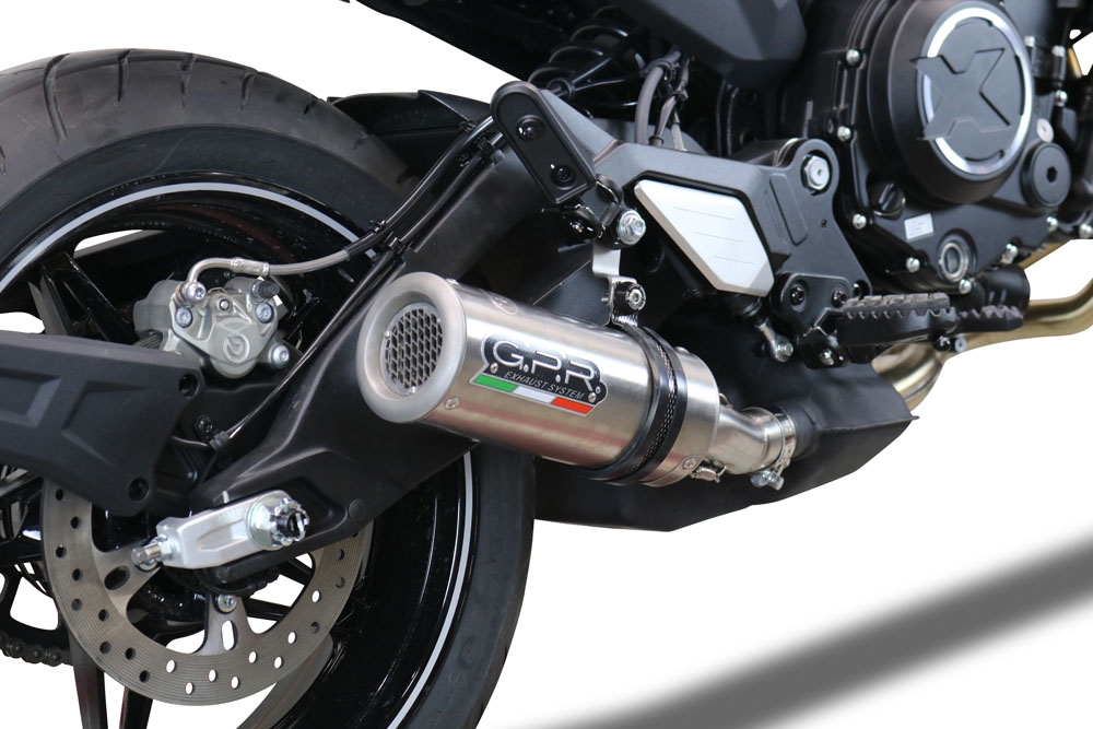 Escape compatível com Cf Moto 700 CL-X Heritage 2025-2026, M3 Titanium Natural, Escape legal, homologado, silenciador com db killer removível e tubo de ligação específico 
