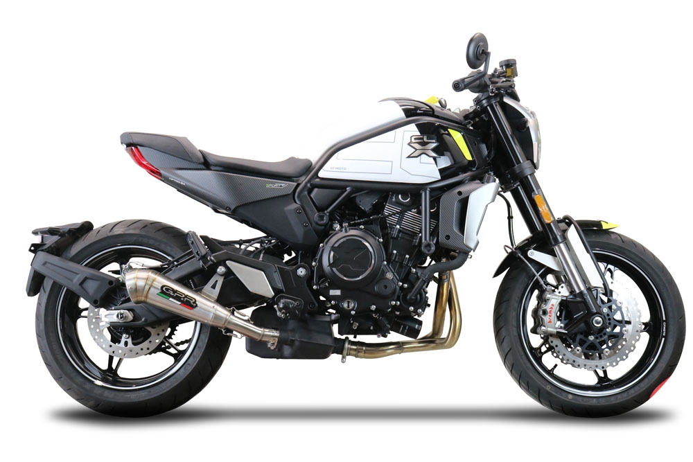 Escape compatível com Cf Moto 700 CL-X Sport 2025-2026, Powercone Evo, Escape legal, homologado, silenciador com db killer removível e tubo de ligação específico 