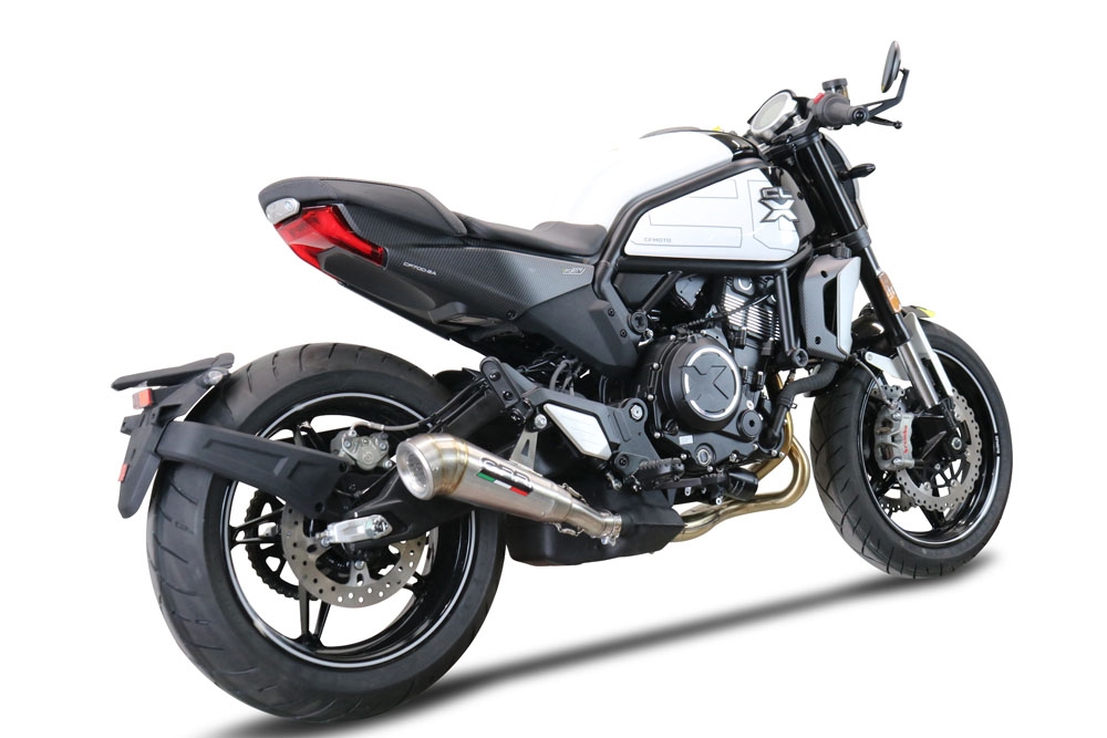 Escape compatível com Cf Moto 700 CL-X Sport 2025-2026, Powercone Evo, Escape legal, homologado, silenciador com db killer removível e tubo de ligação específico 