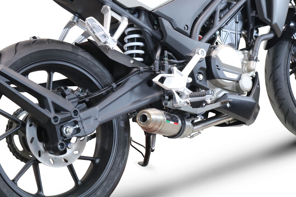 Escape compatível com Cf Moto 300 NK 2022-2024, Deeptone Inox, Escape completo, não legal para países da UE, com db killer removível 