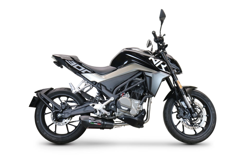 GPR escape compatível com  Cf Moto 300 NK 2022-2024, New Grand Prix Evo Poppy, Sistema homologado com catalisador linha completa, silencioso mais coletor 