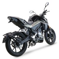 Escape compatível com Cf Moto 300 NK 2022-2024, M3 Poppy , Escape completo, não legal para países da UE, com db killer removível 