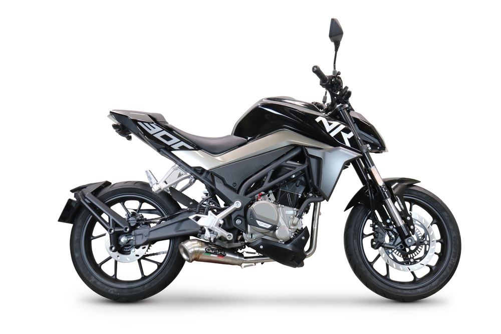 Escape compatível com Cf Moto 300 NK 2022-2024, Powercone Evo, Escape completo, não legal para países da UE, com db killer removível 