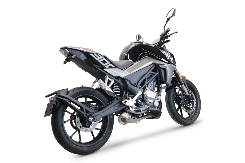 Escape compatível com Cf Moto 300 NK 2022-2024, Powercone Evo, Escape completo, não legal para países da UE, com db killer removível 