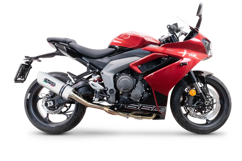 Escape compatível com Triumph Daytona 660 2023-2025, Albus Ceramic, Sistema homologado,legal, linha completa, incluindo db killer removível mais coletor 