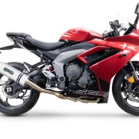 Escape compatível com Triumph Daytona 660 2023-2025, Albus Ceramic, Sistema homologado,legal, linha completa, incluindo db killer removível mais coletor 