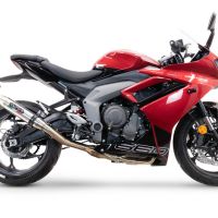 Escape compatível com Triumph Daytona 660 2023-2025, Deeptone Inox, Escape completo, não legal para países da UE, com db killer removível 