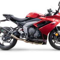 Escape compatível com Triumph Daytona 660 2023-2025, Furore Nero, Sistema homologado,legal, linha completa, incluindo db killer removível mais coletor 