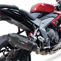 GPR escape compatível com  Triumph Daytona 660 2023-2025, New Grand Prix Evo Black Titanium, Sistema homologado com catalisador linha completa, silencioso mais coletor 
