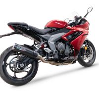 GPR escape compatível com  Triumph Daytona 660 2023-2025, M3 Black Titanium, Sistema homologado com catalisador linha completa, silencioso mais coletor 