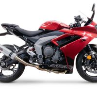 Escape compatível com Triumph Daytona 660 2023-2025, M3 Inox , Escape completo, não legal para países da UE, com db killer removível 