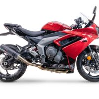 Escape compatível com Triumph Daytona 660 2023-2025, M3 Black Titanium, Escape completo, não legal para países da UE, com db killer removível 