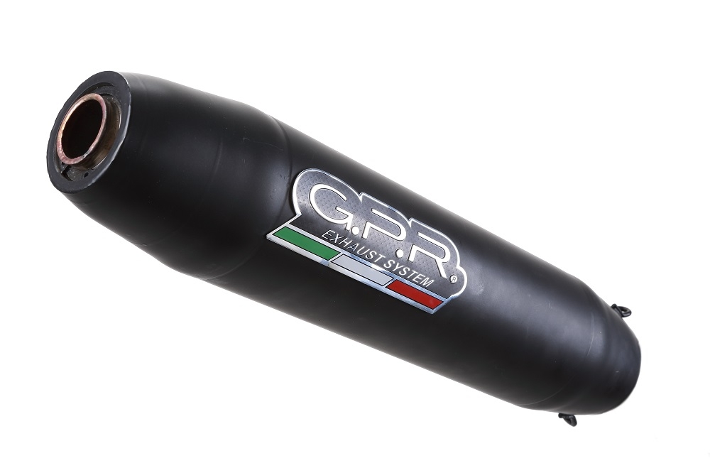 Escape compatível com Royal Enfield Meteor 350 2021-2023, Deeptone Nero, Sistema racing Silencioso com tubo de ligação 