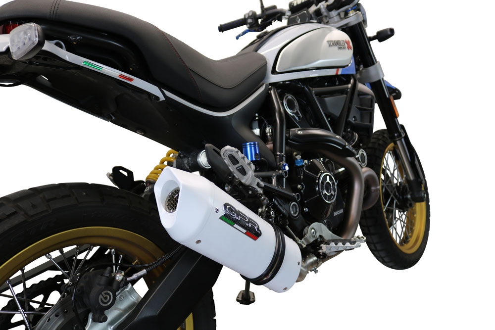 Escape compatível com Ducati Scrambler 800 Nightshift -Urban Motard 2021-2022, Albus Ceramic, Escape homologado, legal para mercados NÃO europeus, incluindo tubo de ligação e db killer removível 