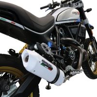Escape compatível com Ducati Scrambler 800 Nightshift -Urban Motard 2021-2022, Albus Ceramic, Escape homologado, legal para mercados NÃO europeus, incluindo tubo de ligação e db killer removível 