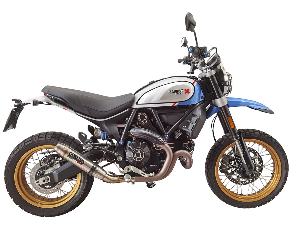 GPR escape compatível com  Ducati Scrambler 800 Icon -Icon Dark 2021-2022, Deeptone Inox, Escape legal, homologado, silenciador com catalisador, db killer removível e tubo de ligação específico 