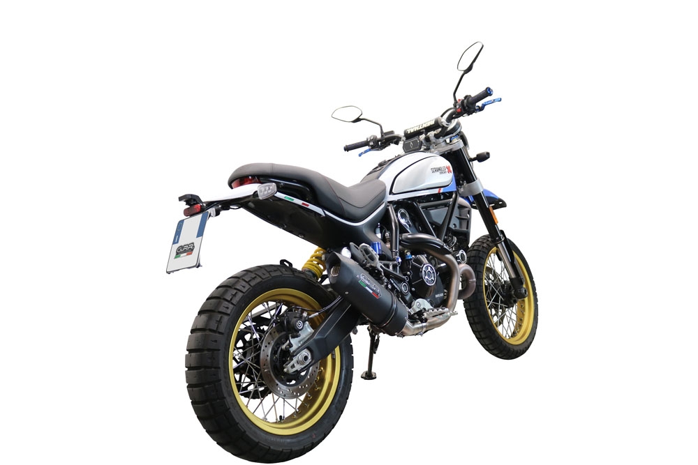 Escape compatível com Ducati Scrambler 800 Nightshift -Urban Motard 2021-2022, Furore Nero, Escape homologado, legal para mercados NÃO europeus, incluindo tubo de ligação e db killer removível 