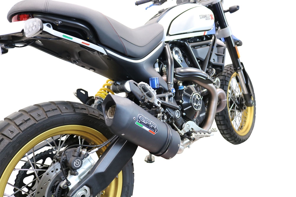Escape compatível com Ducati Scrambler 800 Nightshift -Urban Motard 2021-2022, Furore Nero, Escape homologado, legal para mercados NÃO europeus, incluindo tubo de ligação e db killer removível 