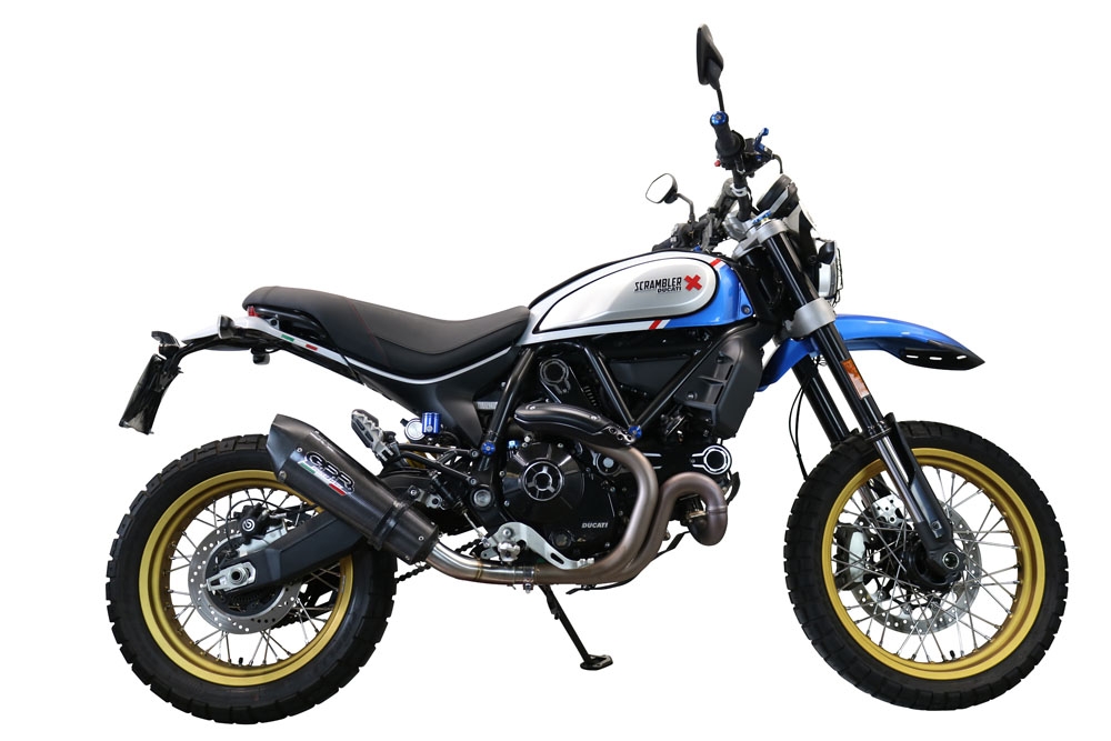GPR escape compatível com  Ducati Scrambler 800 Desert Sled -DS Fasthouse 2021-2024, New Grand Prix Evo Poppy, Escape legal, homologado, silenciador com catalisador, db killer removível e tubo de ligação específico 