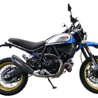 GPR escape compatível com  Ducati Scrambler 800 Desert Sled -DS Fasthouse 2021-2024, New Grand Prix Evo Poppy, Escape legal, homologado, silenciador com catalisador, db killer removível e tubo de ligação específico 