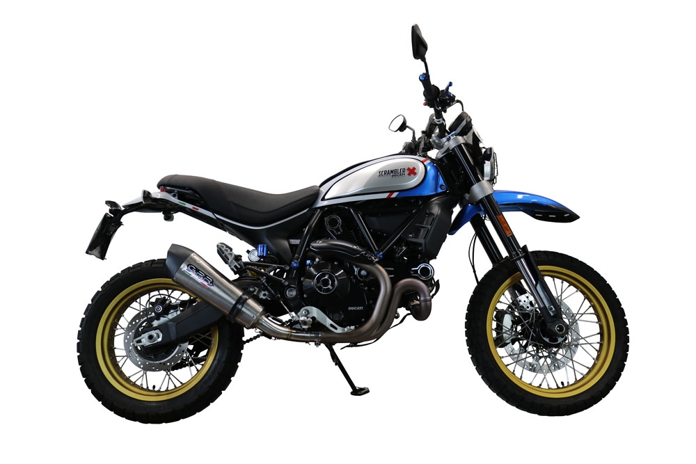 GPR escape compatível com  Ducati Scrambler 800 Desert Sled -DS Fasthouse 2021-2024, New Grand Prix Evo Titanium, Escape homologado, legal para mercados NÃO europeus, incluindo tubo de ligação e db killer removível 