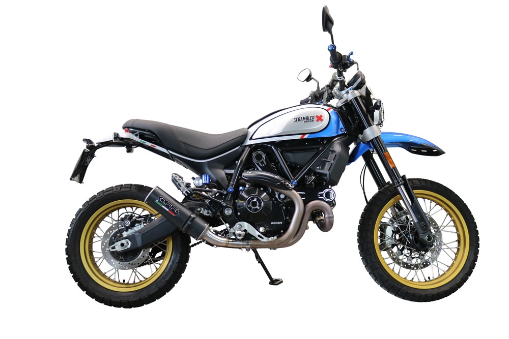 GPR escape compatível com  Ducati Scrambler 800 Icon -Icon Dark 2021-2022, M3 Black Titanium, Escape legal, homologado, silenciador com catalisador, db killer removível e tubo de ligação específico 