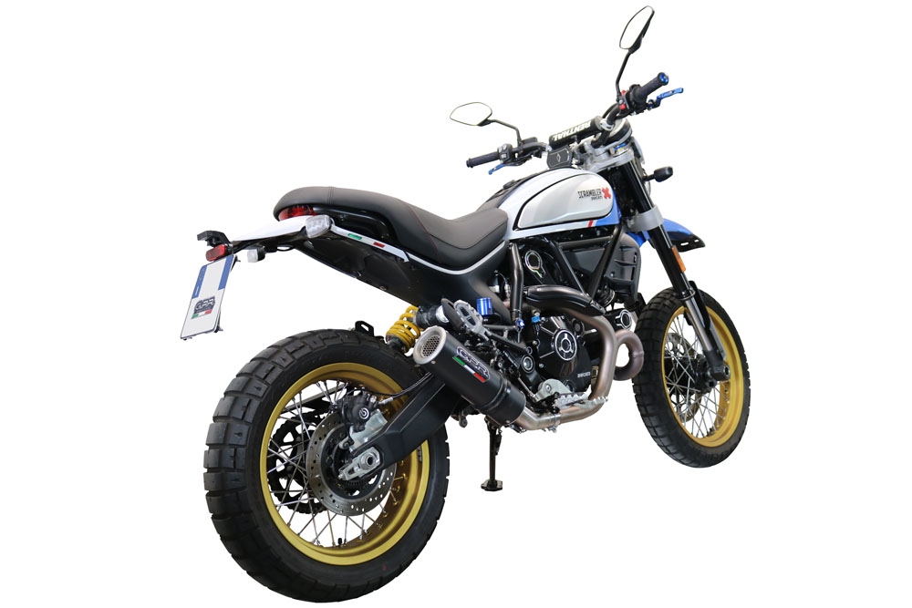 GPR escape compatível com  Ducati Scrambler 800 Icon -Icon Dark 2021-2022, M3 Black Titanium, Escape legal, homologado, silenciador com catalisador, db killer removível e tubo de ligação específico 