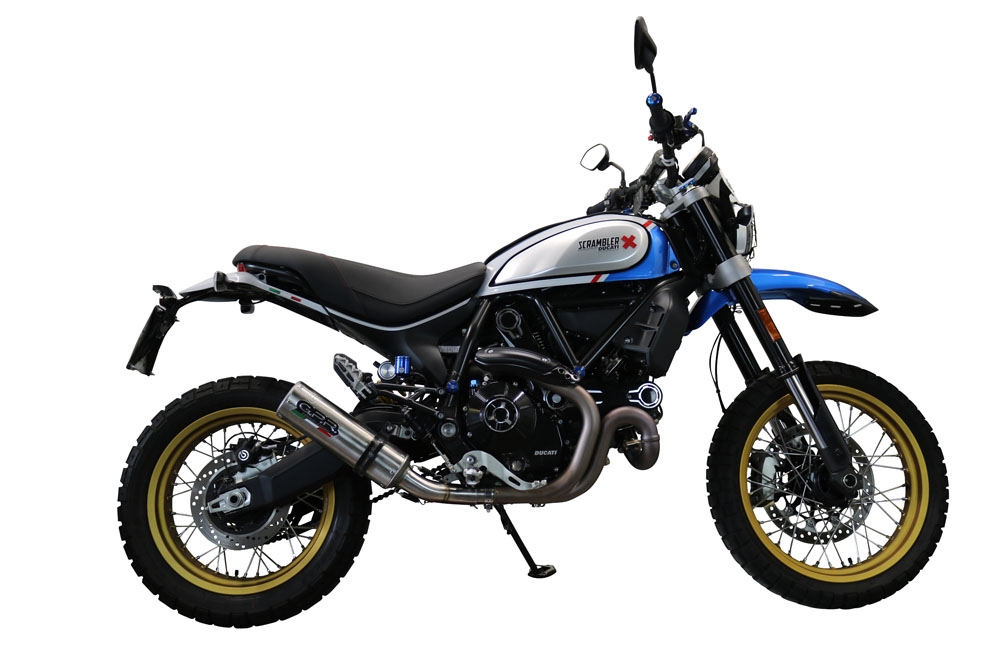 GPR escape compatível com  Ducati Scrambler 800 Desert Sled -DS Fasthouse 2021-2024, M3 Titanium Natural, Escape legal, homologado, silenciador com catalisador, db killer removível e tubo de ligação específico 