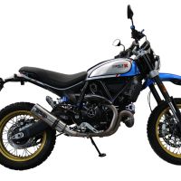 GPR escape compatível com  Ducati Scrambler 800 Desert Sled -DS Fasthouse 2021-2024, M3 Titanium Natural, Escape legal, homologado, silenciador com catalisador, db killer removível e tubo de ligação específico 
