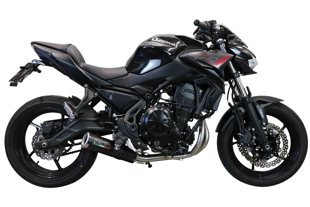 GPR escape compatível com  Kawasaki Ninja 650 2021-2022, M3 Black Titanium, Sistema homologado com catalisador linha completa, silencioso mais coletor 