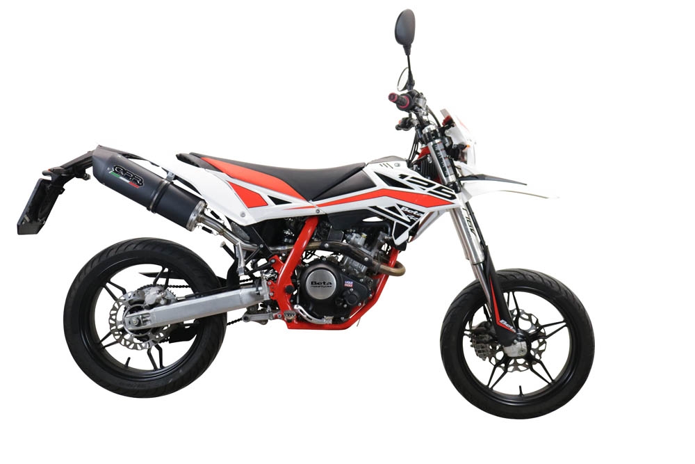 Escape compatível com Beta RR 125 4T Motard 2019-2020, Furore Evo4 Nero, Escape homologado, legal para mercados NÃO europeus, incluindo tubo de ligação e db killer removível 
