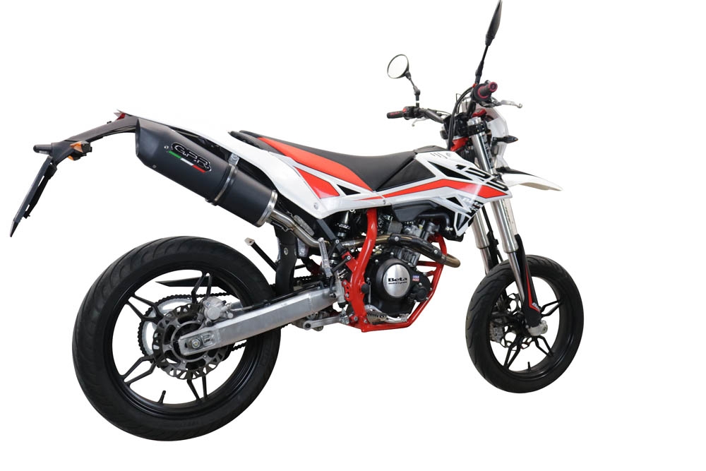 Escape compatível com Beta RR 125 4T Motard 2019-2020, Furore Evo4 Nero, Escape homologado, legal para mercados NÃO europeus, incluindo tubo de ligação e db killer removível 