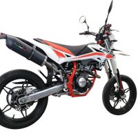 Escape compatível com Beta RR 125 4T Motard 2019-2020, Furore Evo4 Nero, Escape homologado, legal para mercados NÃO europeus, incluindo tubo de ligação e db killer removível 