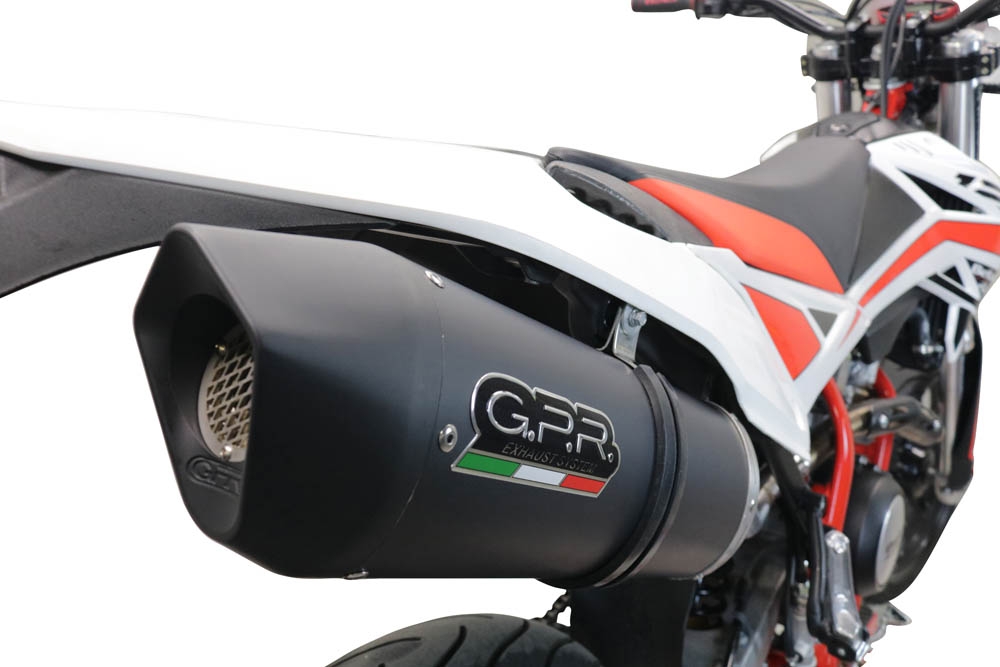 Escape compatível com Beta RR 125 4T Motard 2019-2020, Furore Evo4 Nero, Escape homologado, legal para mercados NÃO europeus, incluindo tubo de ligação e db killer removível 
