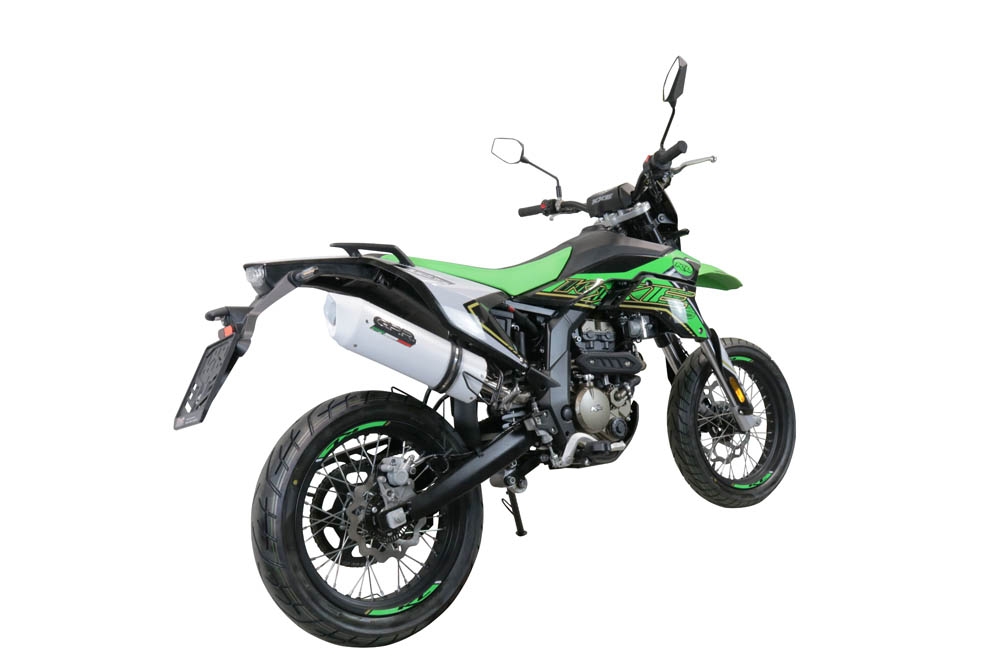 Escape compatível com KL MOTOR KXE 125 2022-2023, Albus Evo4, Escape homologado, legal para mercados NÃO europeus, incluindo tubo de ligação e db killer removível 