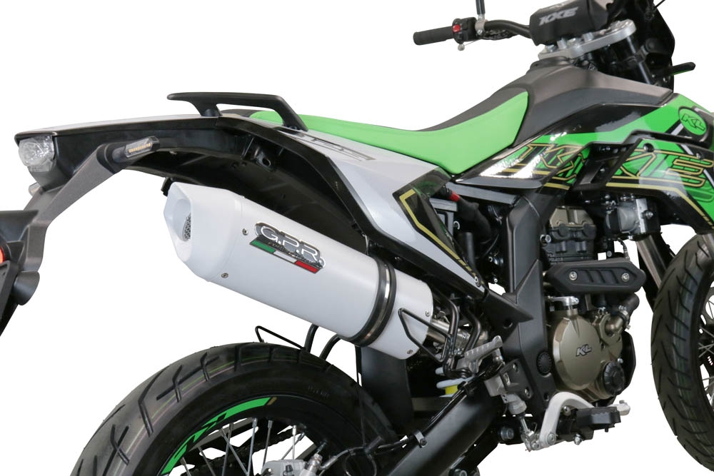 Escape compatível com KL MOTOR KXE 125 2022-2023, Albus Evo4, Escape homologado, legal para mercados NÃO europeus, incluindo tubo de ligação e db killer removível 