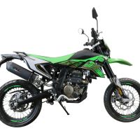 Escape compatível com KL MOTOR KXE 125 2022-2023, Furore Evo4 Nero, Escape homologado, legal para mercados NÃO europeus, incluindo tubo de ligação e db killer removível 