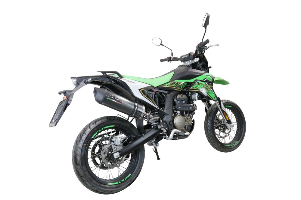 Escape compatível com KL MOTOR KXE 125 2022-2023, Furore Evo4 Poppy, Escape homologado, legal para mercados NÃO europeus, incluindo tubo de ligação e db killer removível 