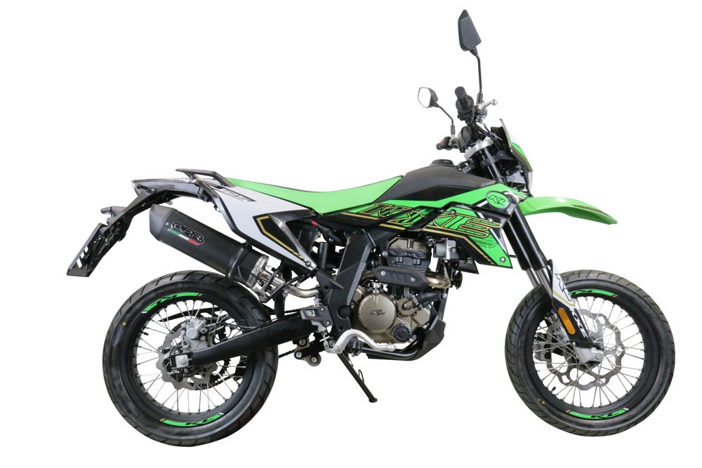 Escape compatível com KL MOTOR KXE 125 2022-2023, Furore Evo4 Poppy, Escape homologado, legal para mercados NÃO europeus, incluindo tubo de ligação e db killer removível 